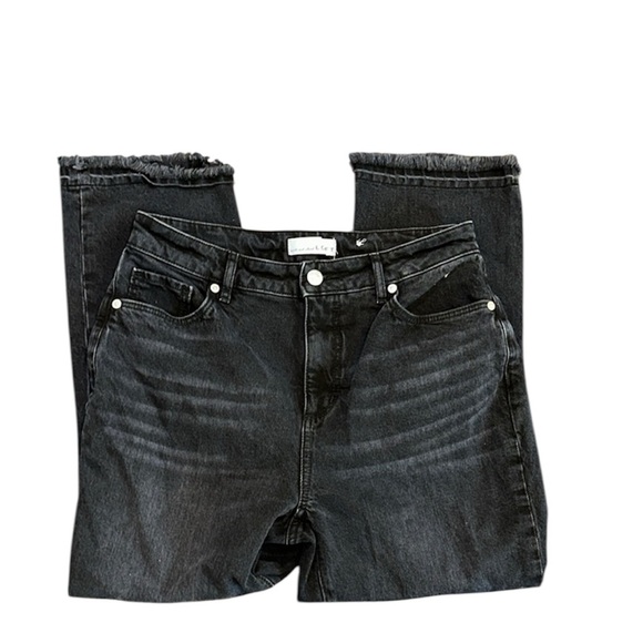LOFT Denim - Made and Loved LOFT Black Denim Jeans curvy straight crop raw hem size 6/28